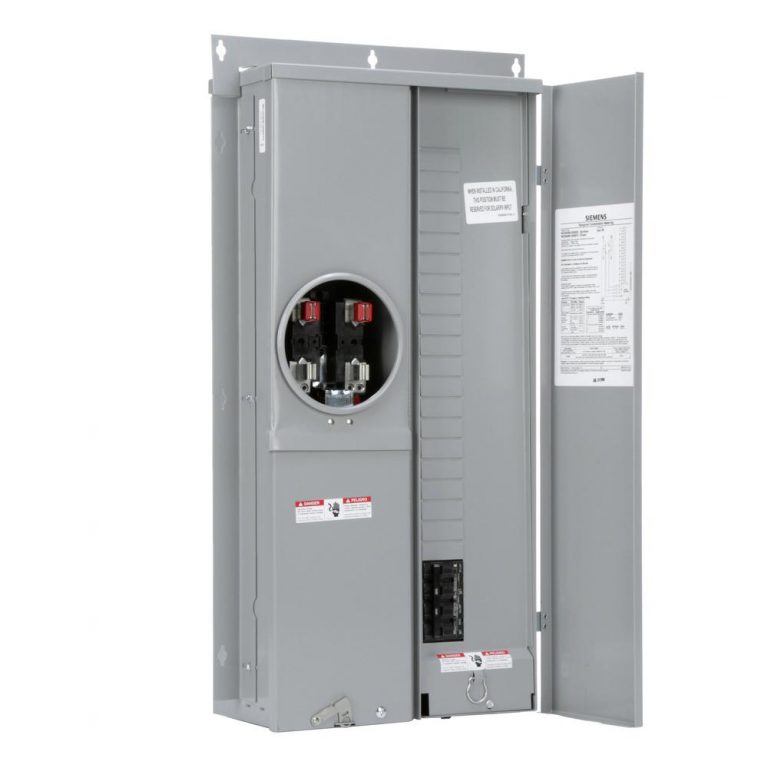 Siemens 200 Amp 20-Space 40-Circuit Overhead/Underground Flush Meter ...